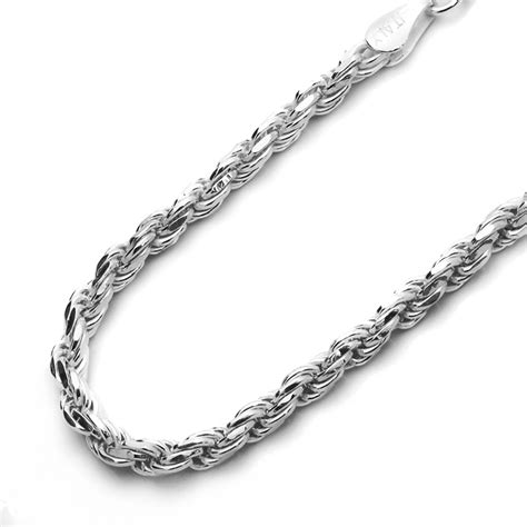 men s 3 5mm 925 sterling silver italian rope chain necklace made in italy ebay