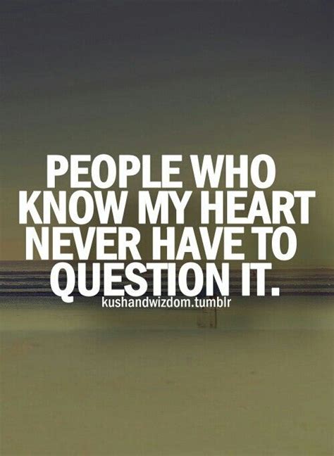 If U Know Me Dont Question My Heart Great Quotes Quotes To Live By