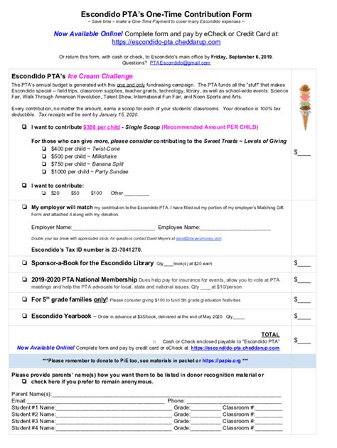 Fillable Online Escondido Paloaltopta Final 19 20 Escondido Ptas One