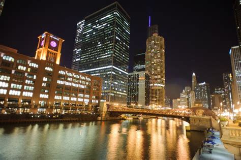 Chicago Downtown Editorial Stock Photo Image Of Lights 60664363