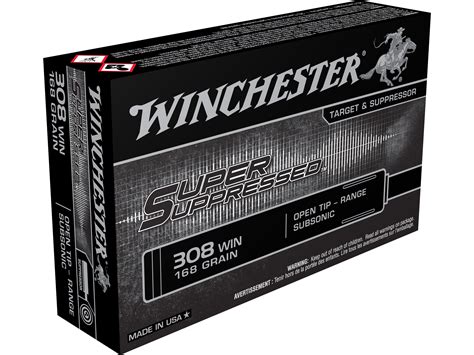 Winchester Super Suppressed 308 Winchester Ammo 185 Grain Jacketed