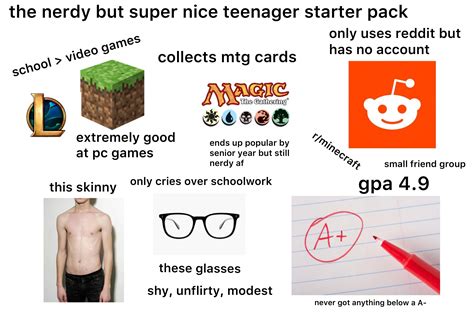 The Nerdy But Super Nice Teenager Starter Pack Rstarterpacks