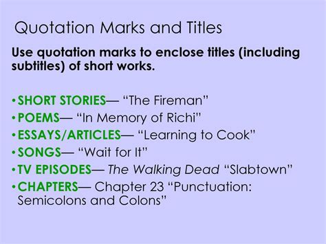 Quotation Marks For Titles