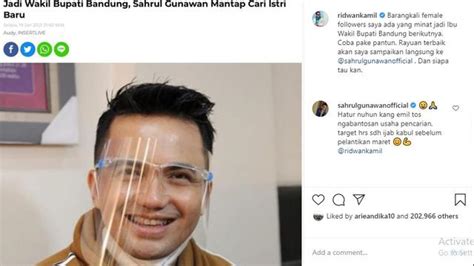 Sahrul Gunawan Dicarikan Calon Istri Oleh Ridwan Kamil Target Ijab