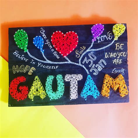 Gautams Name String Art By Sonal Malhotra Stoned Santa
