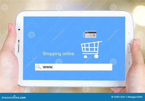 On Line Shopping On Tablet Screen E Commerce Stock Photo Image Of