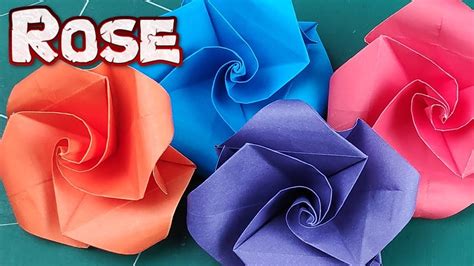Origami Rose Paper Flowers How To Make Easy Rose Tutorial Diy 3d