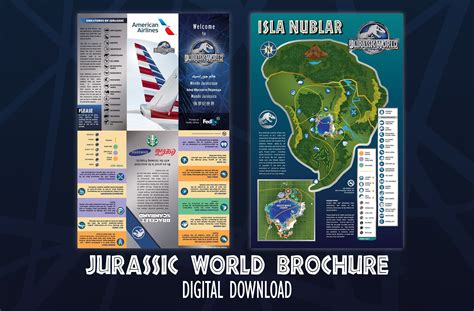 Jurassic Park Prop Jurassic World Map Brochure Jurassic Etsy Uk