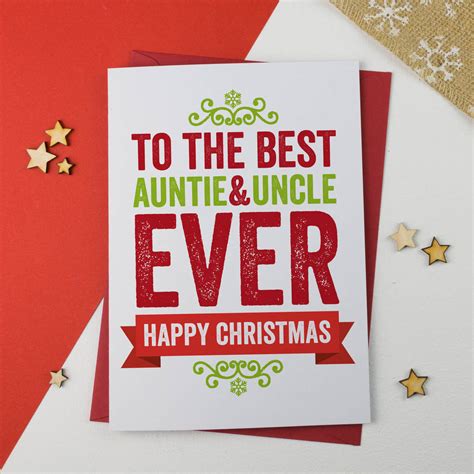 Aunt And Uncle Christmas Card By A Is For Alphabet Notonthehighstreet Com
