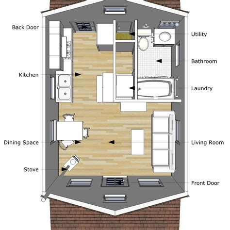 Pioneers Cabin V2 16x20′ Living Room Kitchen Bathroom Loft Bed