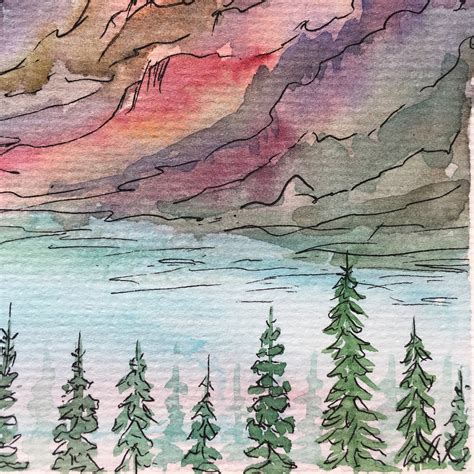 Yellowstone National Park Painting Original Watercolor Art Etsy