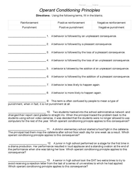 When he first tries out the pillow, a piece of down tickles his nose. Psychsim 5 Classical Conditioning Worksheet Answers | Free ...