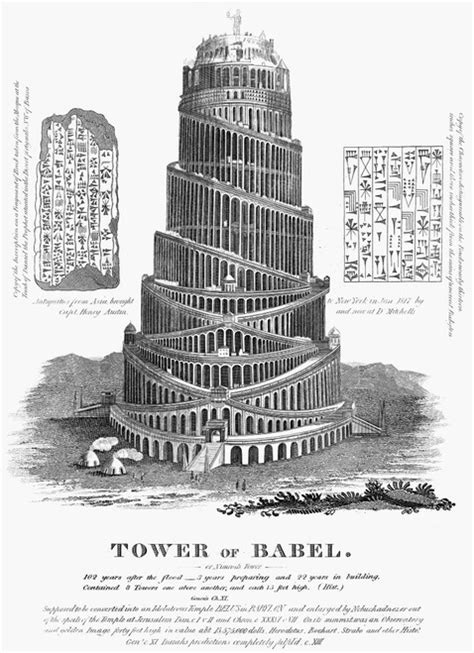 Tower Of Babel Nengraving Early 19th Century Poster Print By