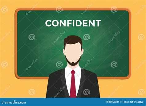 Confident Person Illustration With A Man Wearing A Black Suit In Front