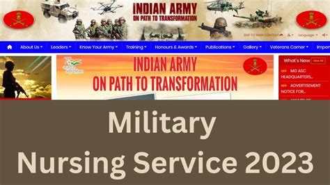 Military Nursing Service Recruitment 2023 Mns Notification 2023