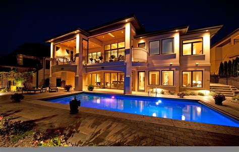 Free Download Wallpaper Night House Villa House Pool Home Homes Pool