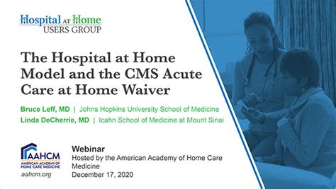 The Hospital At Home Model And The Cms Acute Hospital Care At Home Waiver