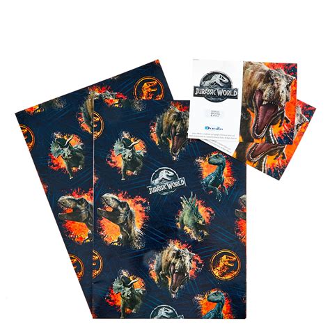 Buy Jurassic World Wrapping Paper And T Tags Pack Of 2 For Gbp 179 Card Factory Uk