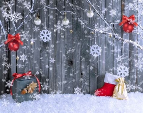 Snowflake Flying Wood Wall Christmas Backdrop Party Stage Photography
