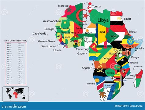 Africa Continental Country Flags And Map Stock Photo Image 8331250