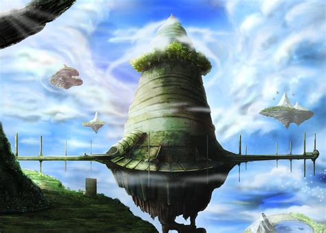 Aincrad The Floating Castle In Sword Art Online Anime Background
