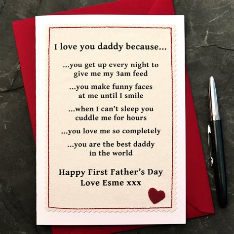 personalised first fathers day card by jenny arnott cards and ts