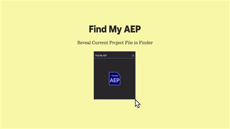 Find My Aep For After Effects Youtube