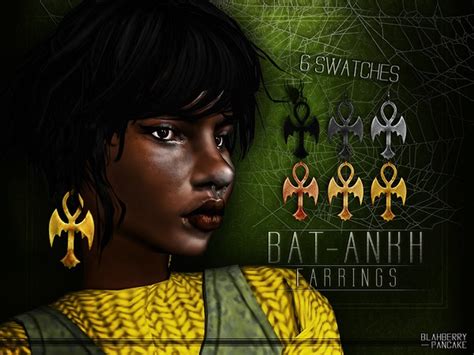 The Sims Resource Bat Ankh Earrings