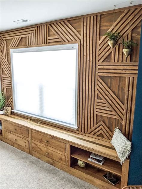 How To Make A Feature Wall Diy Geometric Wood Accent Wall Accent
