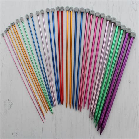 Coloured Knitting Needles Aluminium Metal Knit Pins 15 Sizes Etsy