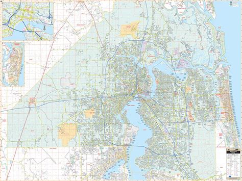 Universal Map Laminated Jacksonville Fl Wall Map 585 X