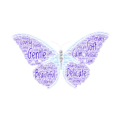 Beautiful Purple Word Cloud Original Art Butterfly Butterfly T