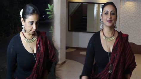 Divya Dutta Hot Saree Look At Diwali Party 2018 Youtube