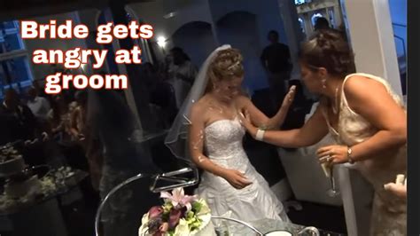funny wedding cake smashing video bride gets angry at groom 🤣🤣 youtube