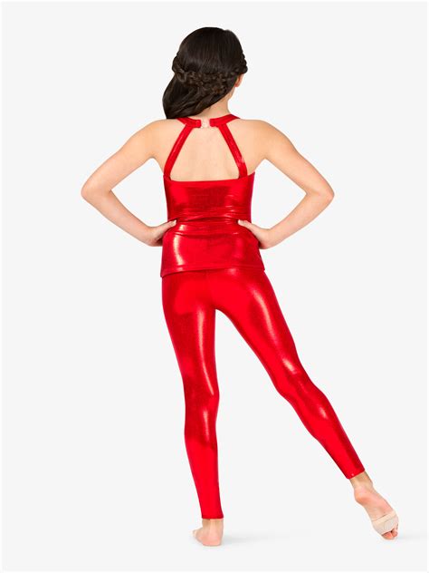 Metallic Dance Leggings Pants And Leggings Double Platinum N7730c