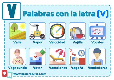 Palabras Con V Que Empiezan Por La Letra V Para Niños