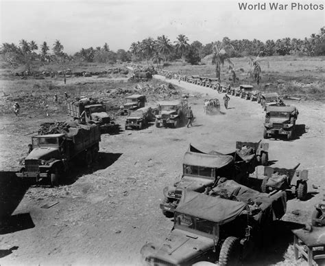 32nd Infantry Division 6x6 Trucks And 57mm At Guns Mindanao 1945