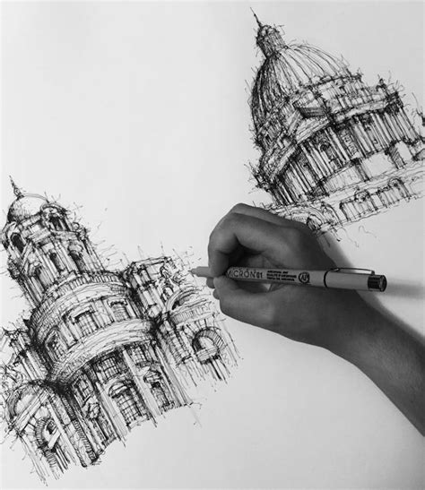 Expressive Architectural Sketches Of Italian Buildings