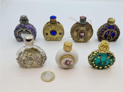 Collection Of 7 Antique Miniature Perfume Bottles