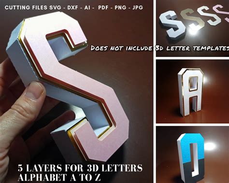 Layers For 3d Letters Svg Alphabet A To Z Only 5 Layers For Etsy España
