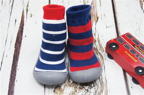 Blue Striped Sock Shoes By Blade And Rose