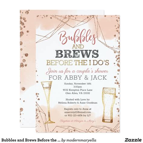 Bubbles And Brews Before The I Dos Shower Invitation