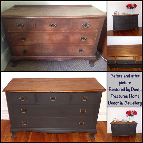 Beautiful Vintage Dresser Restored And Painted Annie Sloan Graphite