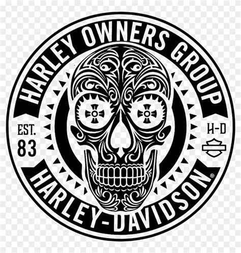 Harley Davidson Owners Group Skull Logo Vector Patch Skull Harley