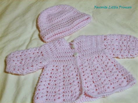 Favorite Little Princess Easy Baby Sweater And Hat