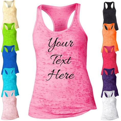 Personalized Racerback Burnout Tank Top Custom Text Tank Top Your