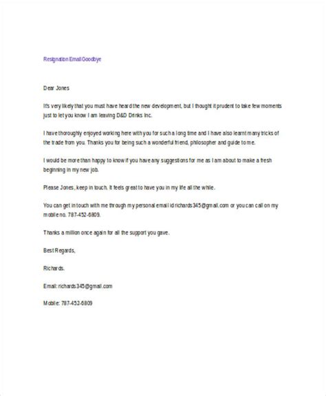 14 Resignation Email Template Free Word Excel And Pdf Formats
