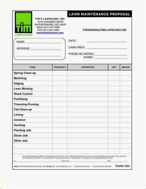 Can be operated from home. 12 Excellent Lawn Care Bid Sheet Template in 2020 | Lawn ...