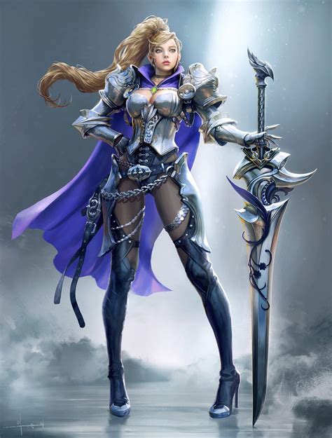 Artstation Human Knights Seunghee Lee Fantasy Female Warrior Female Knight Warrior Woman