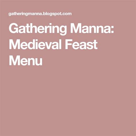 Medieval Feast Menu Viking Food Baked Pears Feast